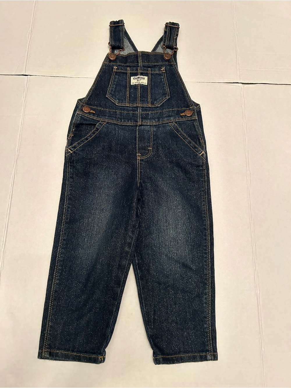 OshKosh B'gosh Dark Blue sparkling Denim Kids Overalls